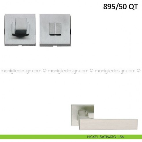 Nottolino per porta Frascio con rosetta quadrata bassa 895/50 QT nickel satinato