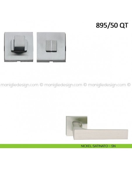 Nottolino per porta Frascio con rosetta quadrata bassa 895/50 QT nickel satinato