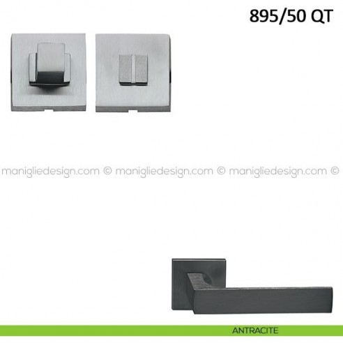 Nottolino per porta Frascio con rosetta quadrata bassa 895/50 QT antracite