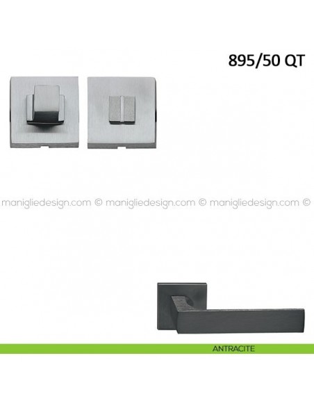 Nottolino per porta Frascio con rosetta quadrata bassa 895/50 QT antracite