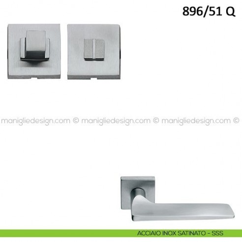 Nottolino per porta Frascio con rosetta quadrata 895/51 Q acciaio inox satinato