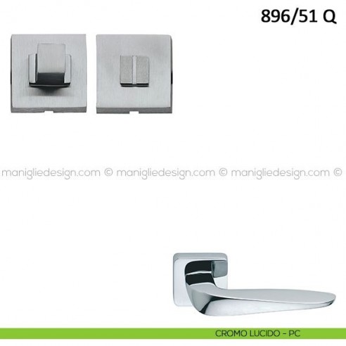 Nottolino per porta Frascio con rosetta quadrata 895/51 Q cromo lucido