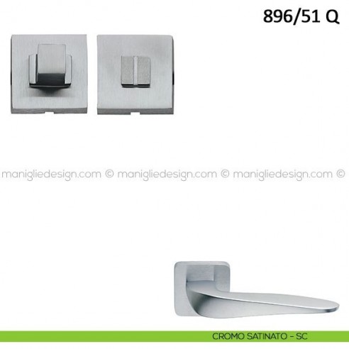 Nottolino per porta Frascio con rosetta quadrata 895/51 Q cromo satinato