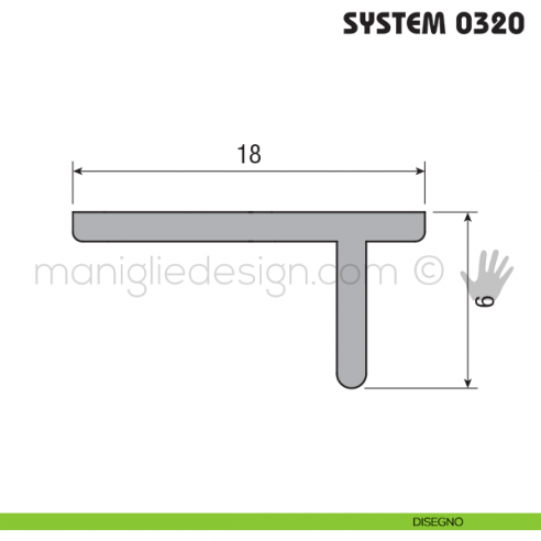Binario in alluminio grezzo mt 3 Koblenz System 0320 dimensioni