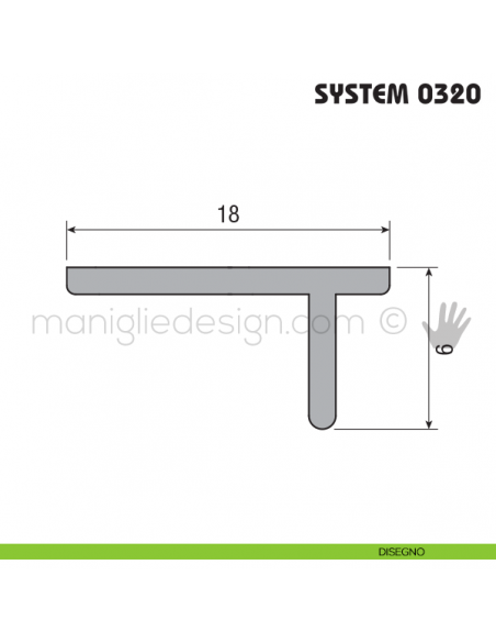 Binario in alluminio grezzo mt 3 Koblenz System 0320 dimensioni