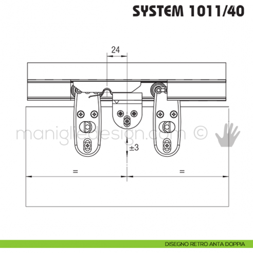 Disegno retro anta doppia Koblenz System 1011/40