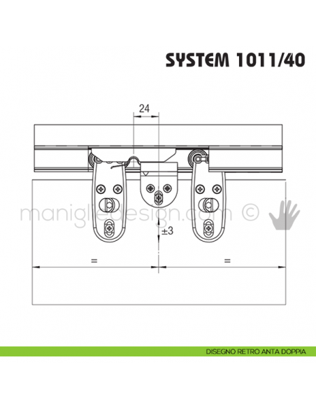 Disegno retro anta doppia Koblenz System 1011/40