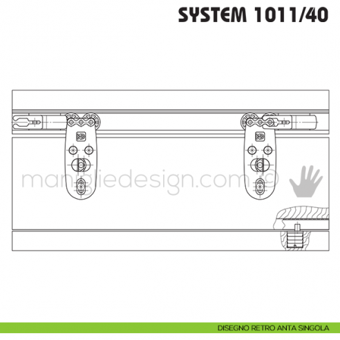 Disegno retro anta singola Koblenz System 1011/40