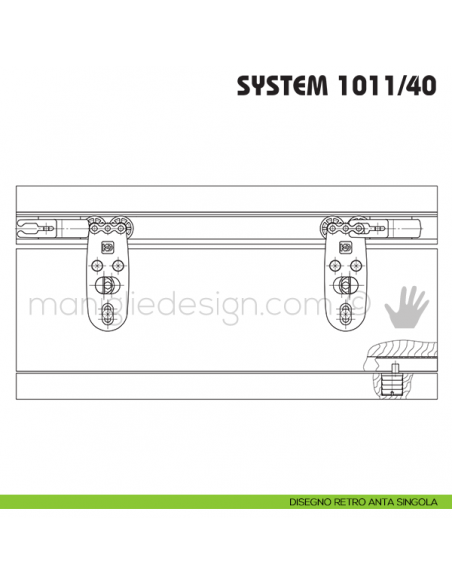 Disegno retro anta singola Koblenz System 1011/40
