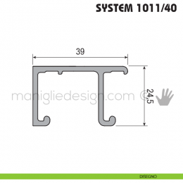 Binario superiore per anta doppia in alluminio Koblenz System 1011/40 2