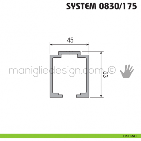 Binario per porte scorrevoli pesanti 175 kg Koblenz System 0830/175 disegno