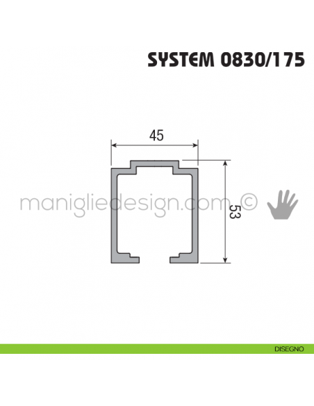 Binario per porte scorrevoli pesanti 175 kg Koblenz System 0830/175 disegno
