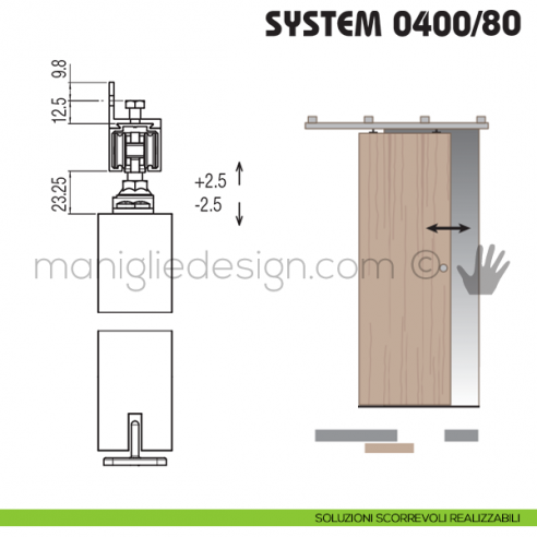 Soluzione scorrevole realizzabile Koblenz System 0400/80