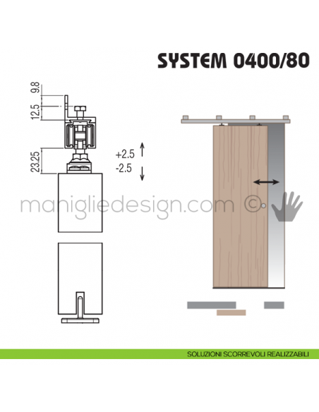 Soluzione scorrevole realizzabile Koblenz System 0400/80