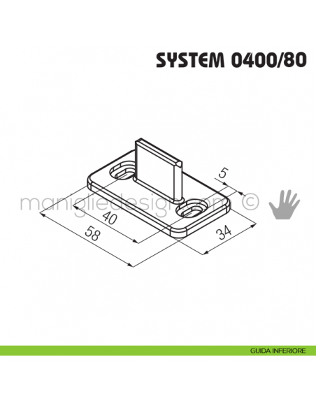 Disegno guida inferiore Koblenz System 0400/80