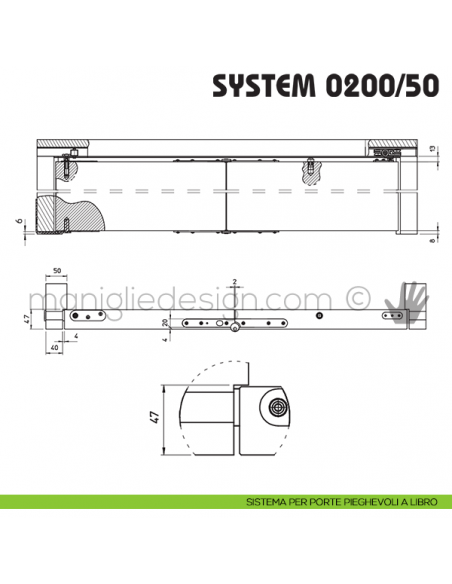 Porta pieghevole a libro Koblenz System 0200/50