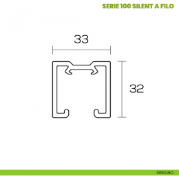 Binario porta scorrevole 100 kg Sisco Sistem Serie 100 Silent a filo 2