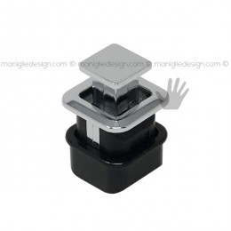 Pomolo push pull quadrato cromo lucido per mobile Metal Style 2