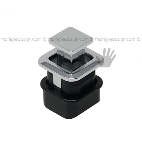Pomolo push pull quadrato cromo lucido per mobile Metal Style
