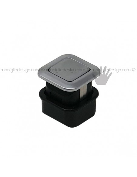 Pomolo push pull quadrato cromo opaco per mobile Metal Style
