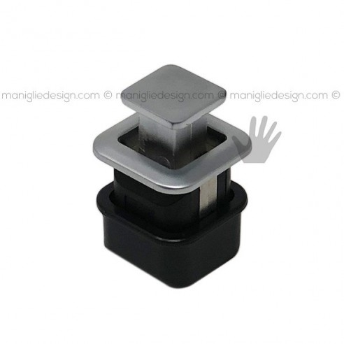 Pomolo push pull quadrato cromo opaco per mobile Metal Style