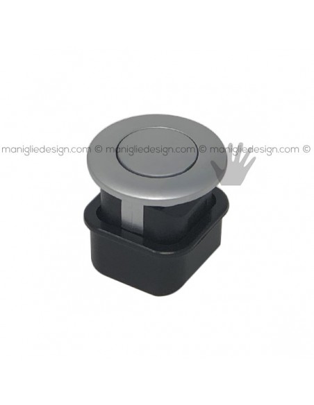 Pomolo pulsante tondo cromo opaco per mobile Metal Style
