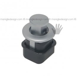 Pomolo pulsante tondo cromo opaco per mobile Metal Style 2