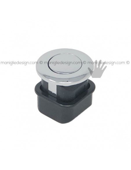 Pomolo pulsante tondo cromo lucido per mobile Metal Style