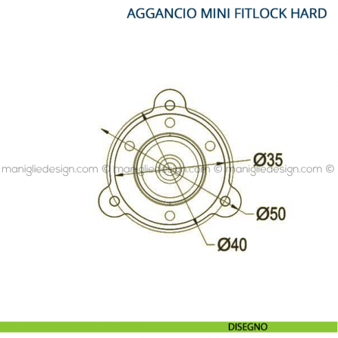 Sistema di fissaggio Mini Fitlock hard tenuta 11kg disegno