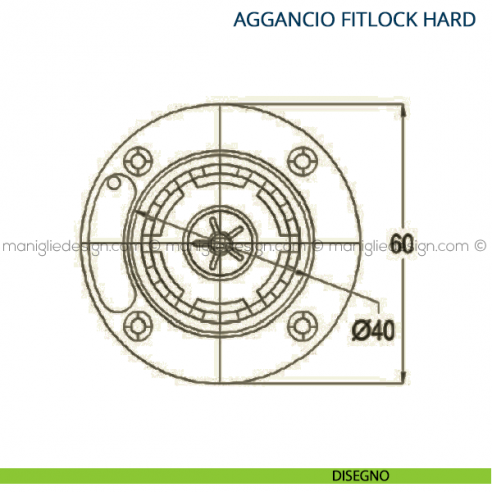Sistema di fissaggio Fitlock hard tenuta 22 kg disegno