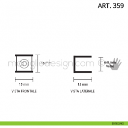 Reggimensola per vetro quadrata nickel lucido modello 359 2