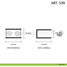 Reggimensola a morsetto per vetro bronzo naturale modello 539 2