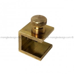 Reggimensola per vetro quadrata ottone naturale modello 359