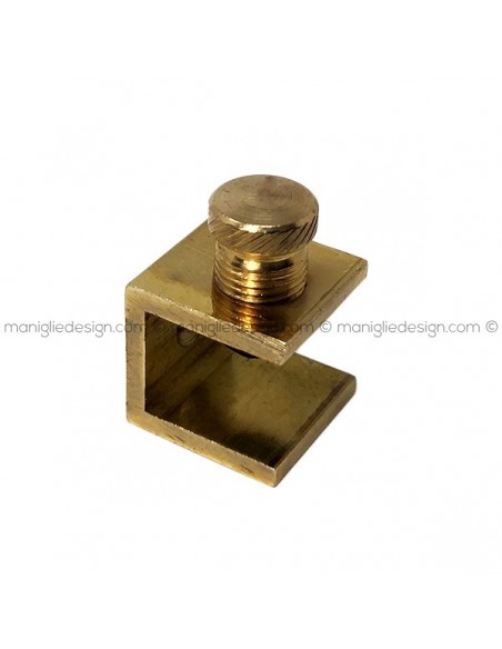 Reggimensola per vetro quadrata ottone naturale modello 359