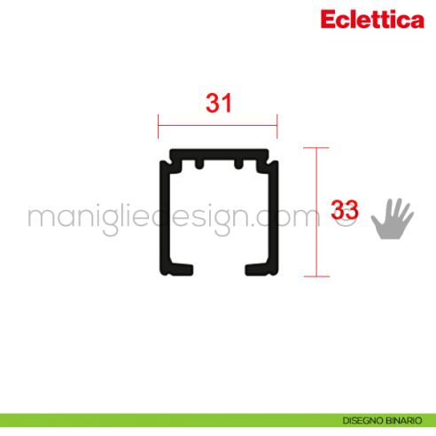 Sistema scorrevole per porta 120 kg Eclettica Terno Scorrevoli disegno binario