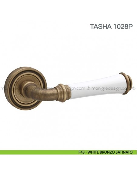 Maniglia in porcellana per porta Tasha Fimet Handles F43 - White Bronzo Satinato