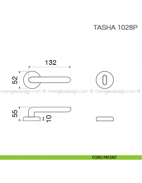 Maniglia in porcellana per porta Tasha Fimet Handles foro patent