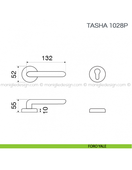 Maniglia in porcellana per porta Tasha Fimet Handles foro yale