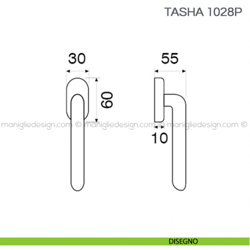 Maniglia in porcellana per finestra martellina DK Tasha Fimet Handles disegno