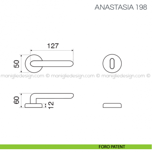 Maniglia in porcellana per porta Anastasia Fimet Handles foro patent