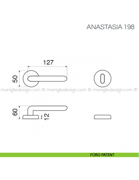Maniglia in porcellana per porta Anastasia Fimet Handles foro patent
