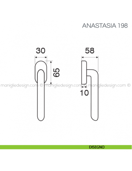 Maniglia in porcellana per finestra martellina DK Anastasia Fimet Handles disegno