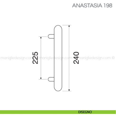 Maniglione in porcellana per porta Anastasia Fimet Handles disegno