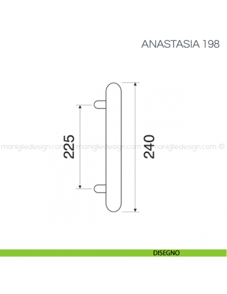 Maniglione in porcellana per porta Anastasia Fimet Handles disegno