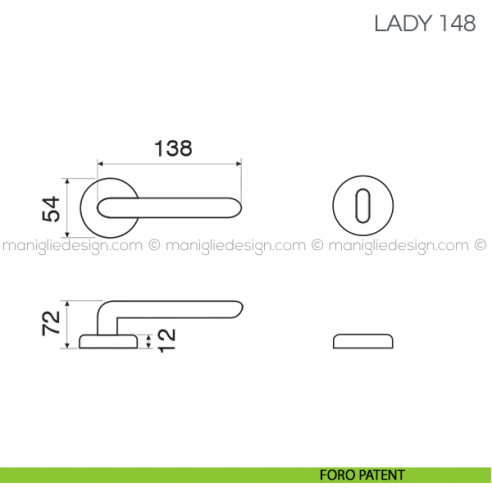 Maniglia con porcellana per porta Lady Fimet Handles foro patent