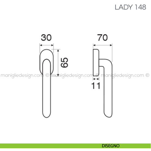 Maniglia in porcellana per finestra martellina DK Lady Fimet Handles disegno