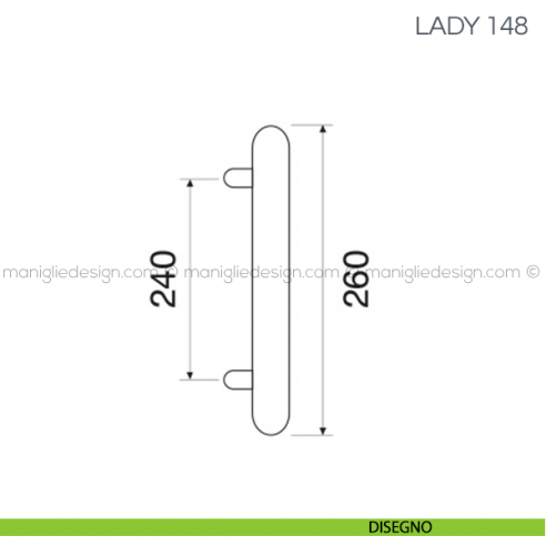 Maniglione in porcellana per porta Lady Fimet Handles disegno