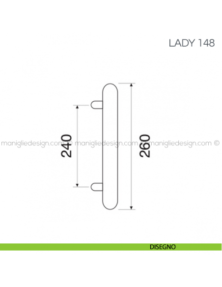 Maniglione in porcellana per porta Lady Fimet Handles disegno