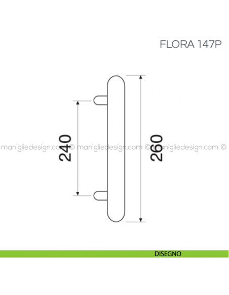 Maniglione con porcellana per porta Flora Fimet Handles disegno