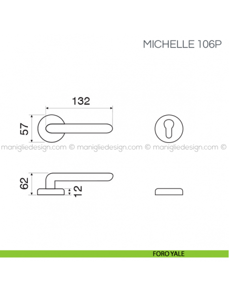 Maniglia in porcellana per porta Michelle Fimet Handles foro yale